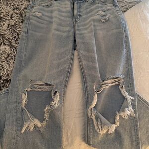 American Eagle Outfitters High Rise Distressed Blue Jeans